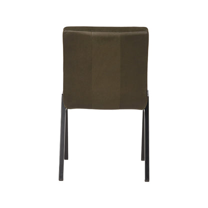 LABEL51 Eetkamerstoel Matz - Set van 2 - Stoel - Microfiber - Eetkamerstoelen - Army green - 50 x 86 x 60 cm