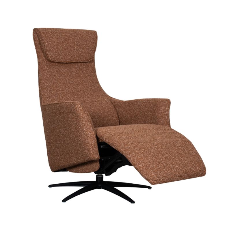 Label51 Elektrische Fauteuil Lund - Taupe Micro Suede | Zwart Metaal - 74x83x112 cm