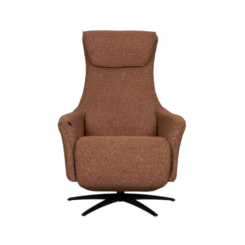 Label51 Elektrische Fauteuil Lund - Taupe Micro Suede | Zwart Metaal - 74x83x112 cm