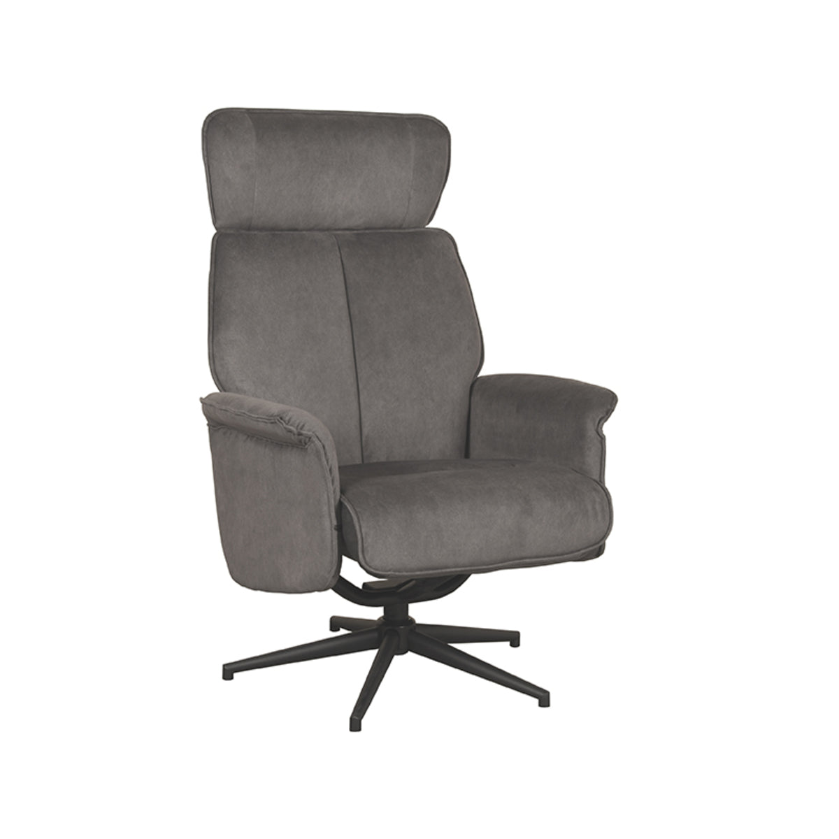 LABEL51 Relaxfauteuil Verdal - Antraciet Cosmo | Zwart Metaal - 77x79x109 cm