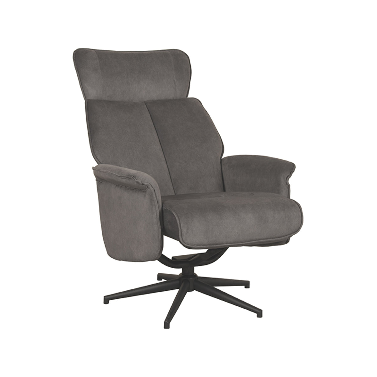LABEL51 Relaxfauteuil Verdal - Antraciet Cosmo | Zwart Metaal - 77x79x109 cm