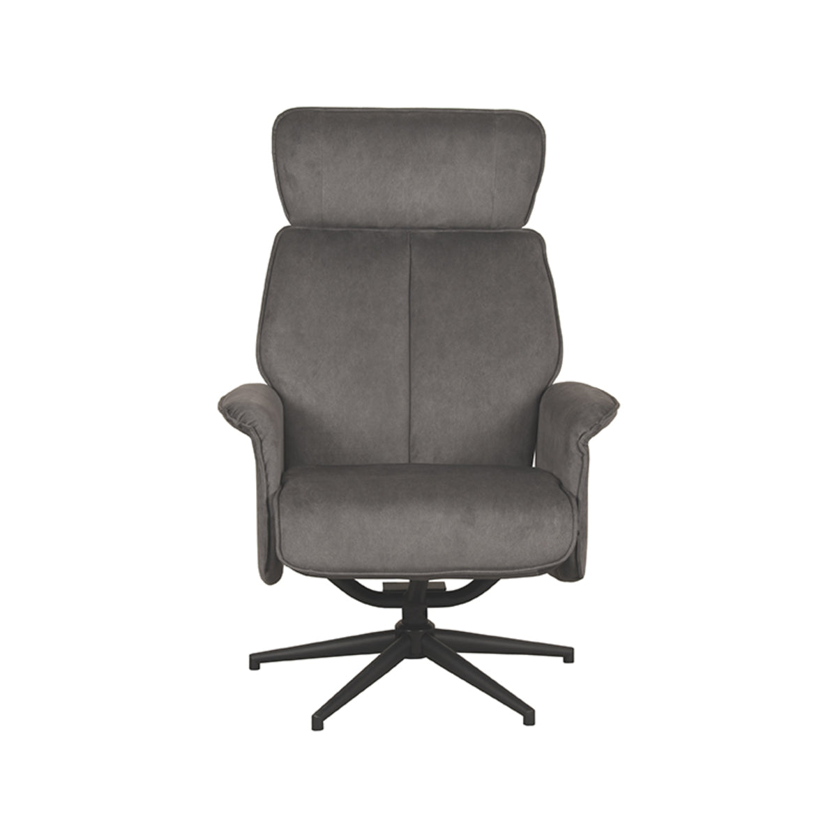 LABEL51 Relaxfauteuil Verdal - Antraciet Cosmo | Zwart Metaal - 77x79x109 cm