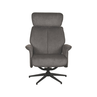 LABEL51 Relaxfauteuil Verdal - Antraciet Cosmo | Zwart Metaal - 77x79x109 cm