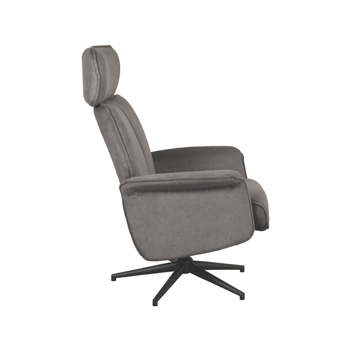 LABEL51 Relaxfauteuil Verdal - Antraciet Cosmo | Zwart Metaal - 77x79x109 cm