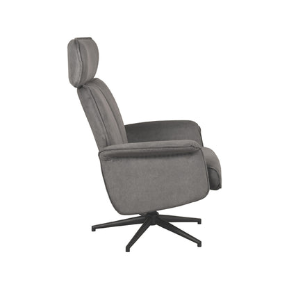 LABEL51 Relaxfauteuil Verdal - Antraciet Cosmo | Zwart Metaal - 77x79x109 cm