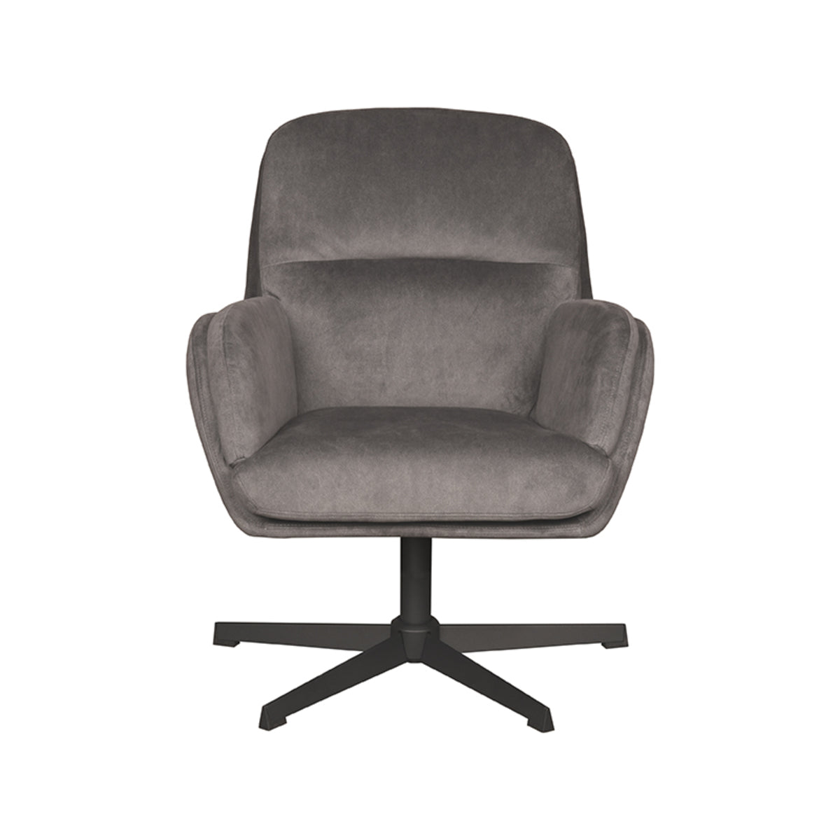 LABEL51 Draaifauteuil Moss - Antraciet Cosmo | Zwart Metaal - 70x77x90 cm