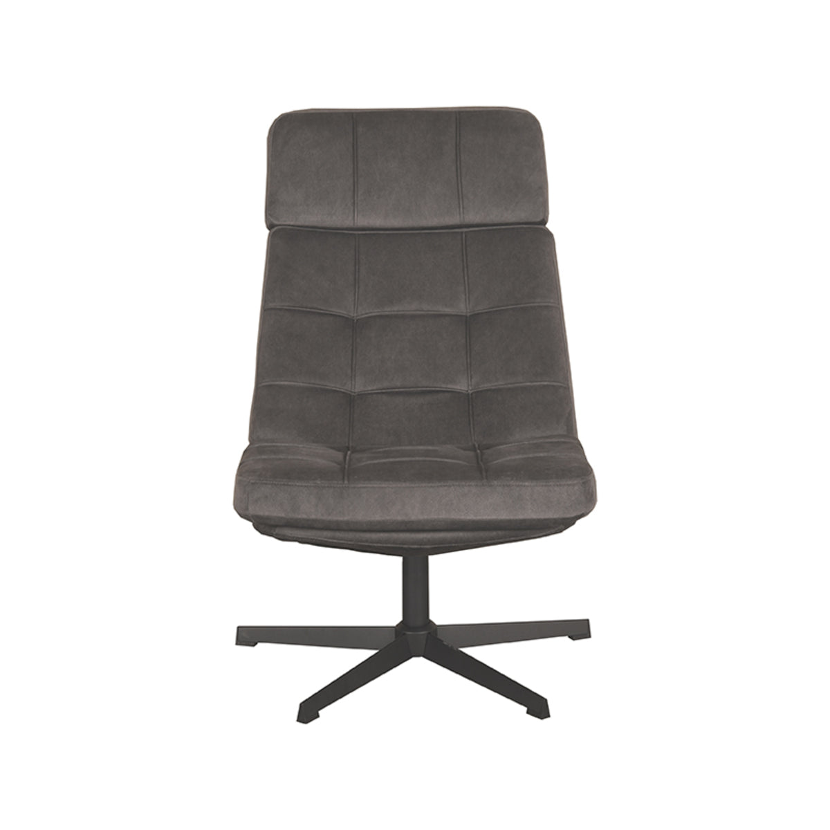 LABEL51 Draaifauteuil Alvar - Antraciet Cosmo | Zwart Metaal - 53x57x83 cm