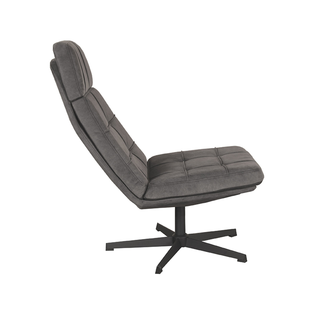 LABEL51 Draaifauteuil Alvar - Antraciet Cosmo | Zwart Metaal - 53x57x83 cm