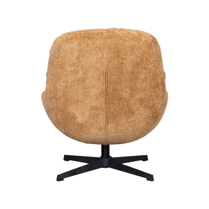 LABEL51 Draaifauteuil Huxley - CognacElite | Zwart Metaal - 76x86x92 cm