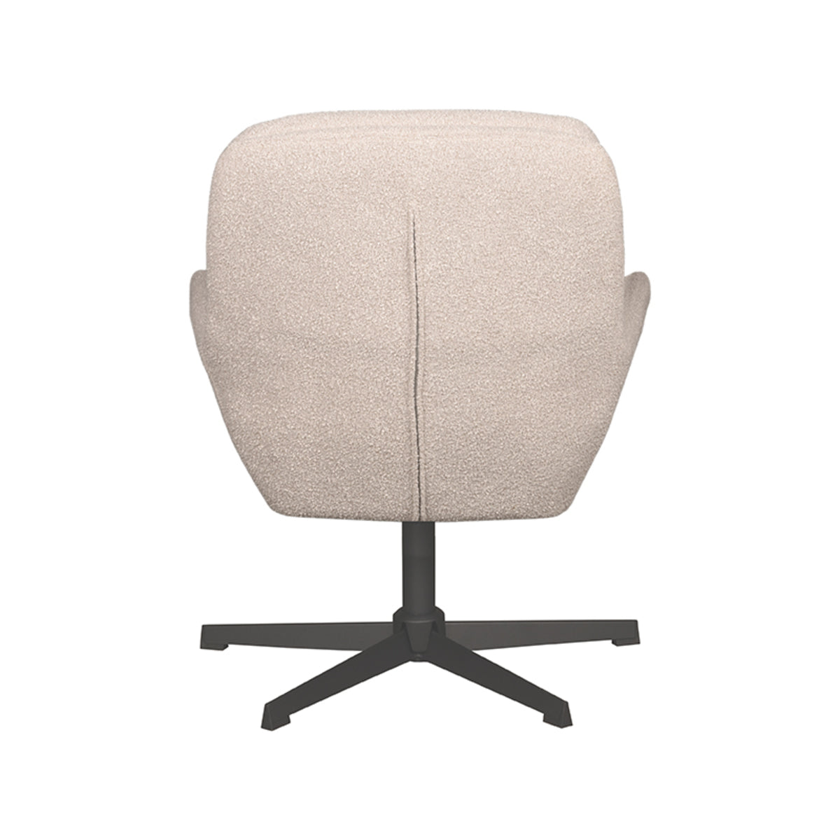 LABEL51 Draaifauteuil Moss - Naturel Boucle | Zwart Metaal - 70x77x90 cm