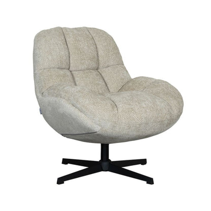 LABEL51 Draaifauteuil Huxley - Mushroom Elite | Zwart Metaal - 76x86x92 cm