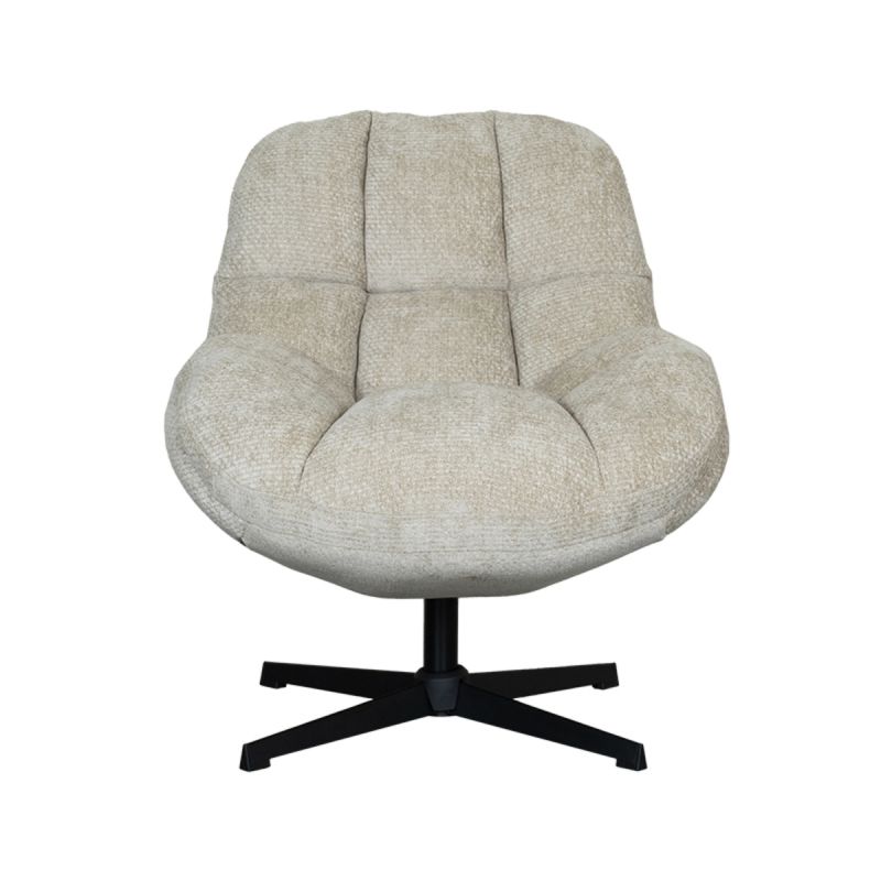 LABEL51 Draaifauteuil Huxley - Mushroom Elite | Zwart Metaal - 76x86x92 cm