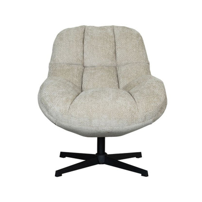 LABEL51 Draaifauteuil Huxley - Mushroom Elite | Zwart Metaal - 76x86x92 cm