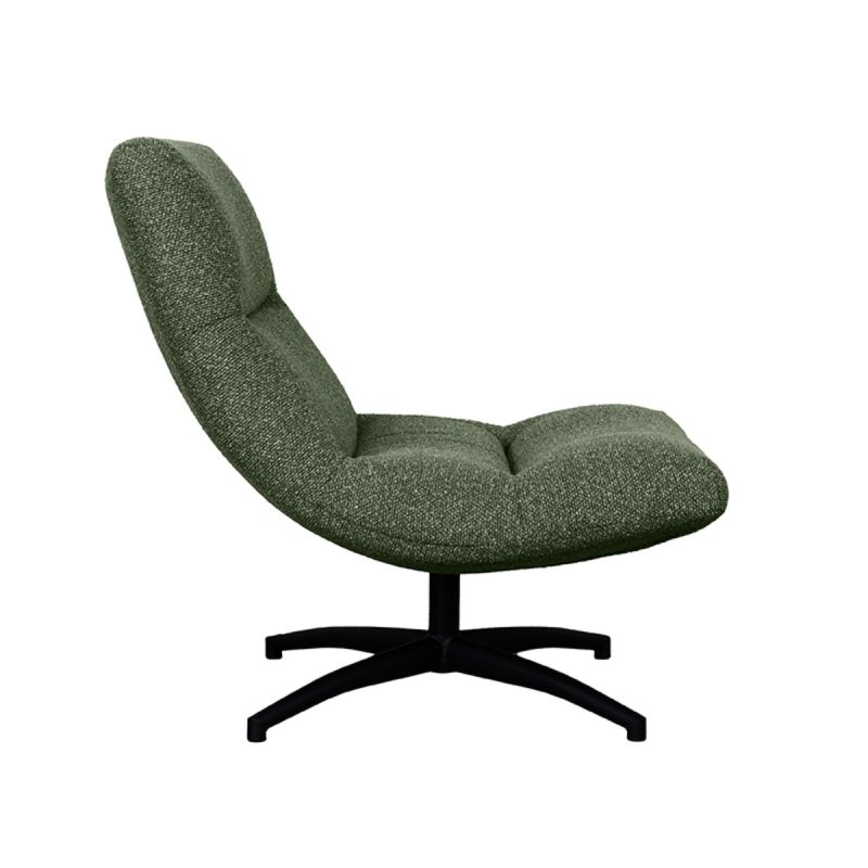 LABEL51 Draaifauteuil Calix - Forest Royal Boucle | Zwart Metaal - 77x93x88 cm