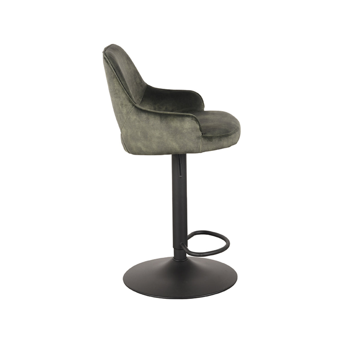 LABEL51 Barkruk Fer - Velours - In hoogte verstelbaar - 45 x 47 x 92-113 cm