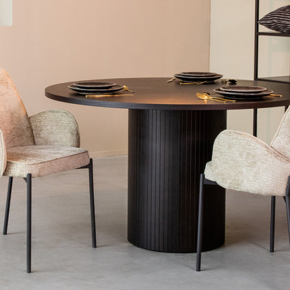 LABEL51 Eettafel Oliva - Zwart Eiken - 130x130x75 cm