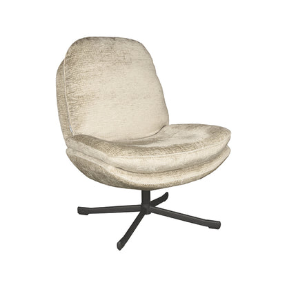 LABEL51 Draaifauteuil Noel - Beige Elegance | Zwart Metaal - 80x66x57 cm