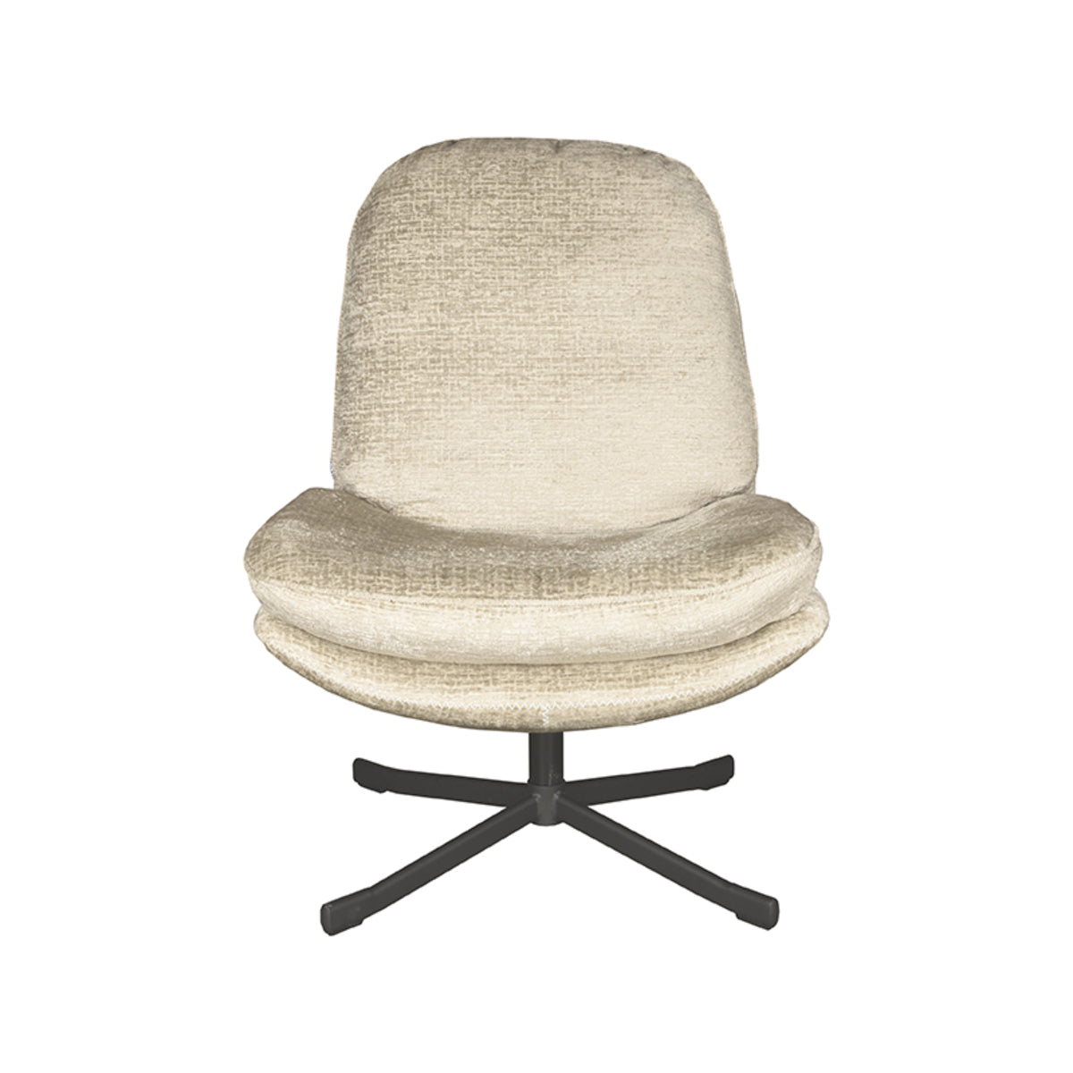 LABEL51 Draaifauteuil Noel - Beige Elegance | Zwart Metaal - 80x66x57 cm