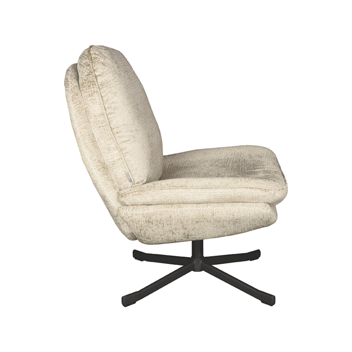 LABEL51 Draaifauteuil Noel - Beige Elegance | Zwart Metaal - 80x66x57 cm