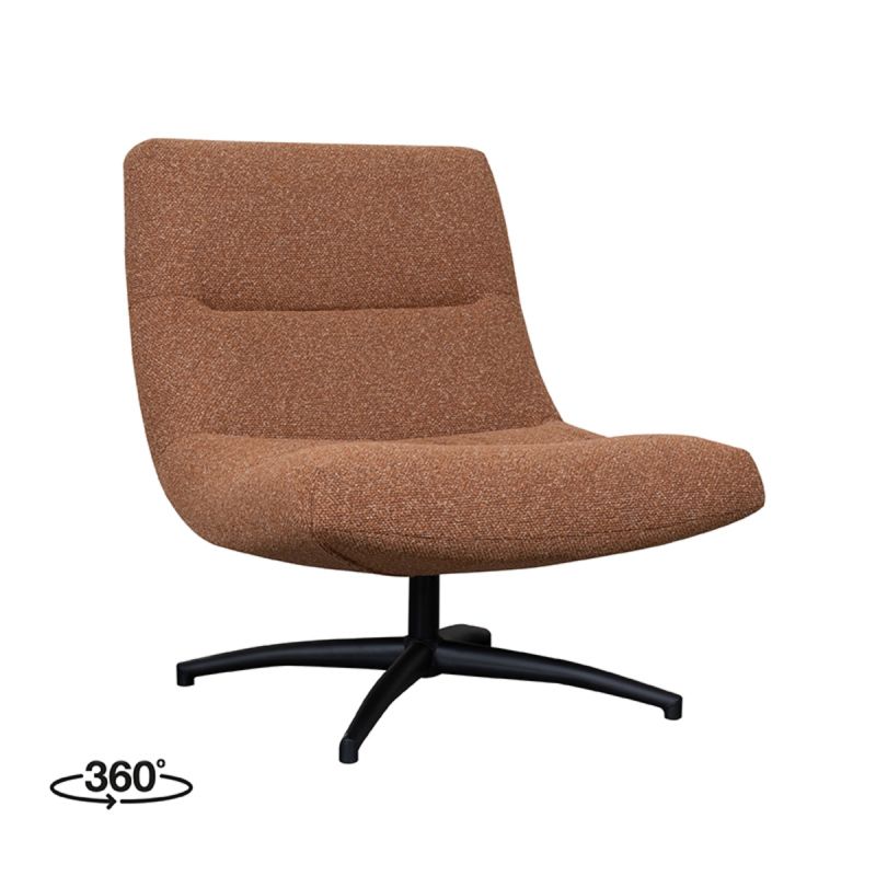 LABEL51 Draaifauteuil Calix - Coral Royal Boucle | Zwart Metaal - 77x93x88 cm
