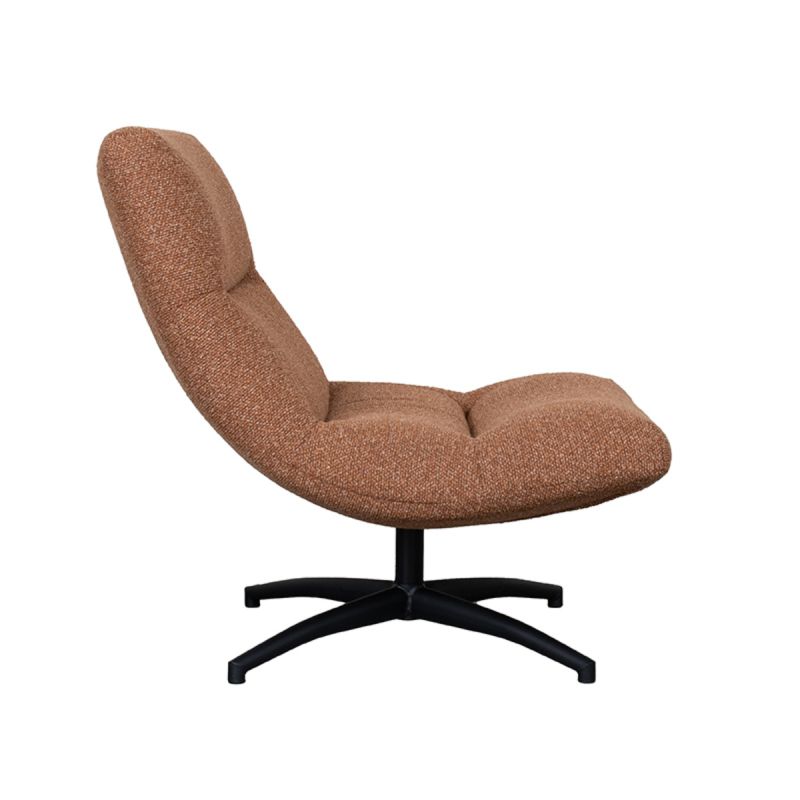 LABEL51 Draaifauteuil Calix - Coral Royal Boucle | Zwart Metaal - 77x93x88 cm