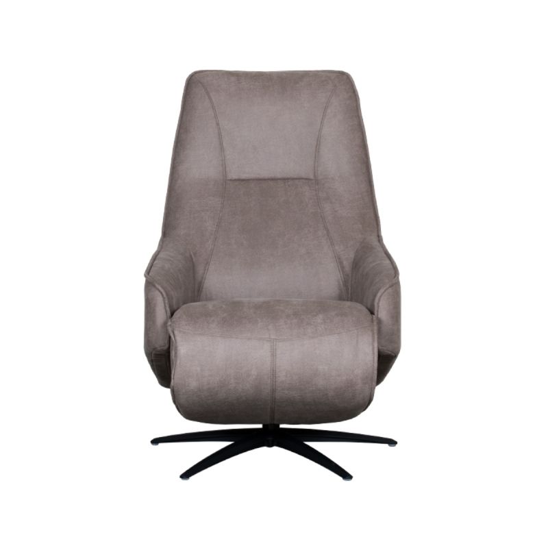 Label51 Elektrische Fauteuil Odense - Taupe Micro Suede | Zwart Metaal - 68x87x110 cm