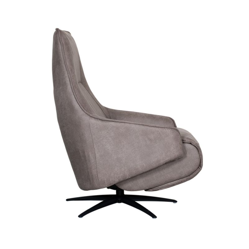 Label51 Elektrische Fauteuil Odense - Taupe Micro Suede | Zwart Metaal - 68x87x110 cm