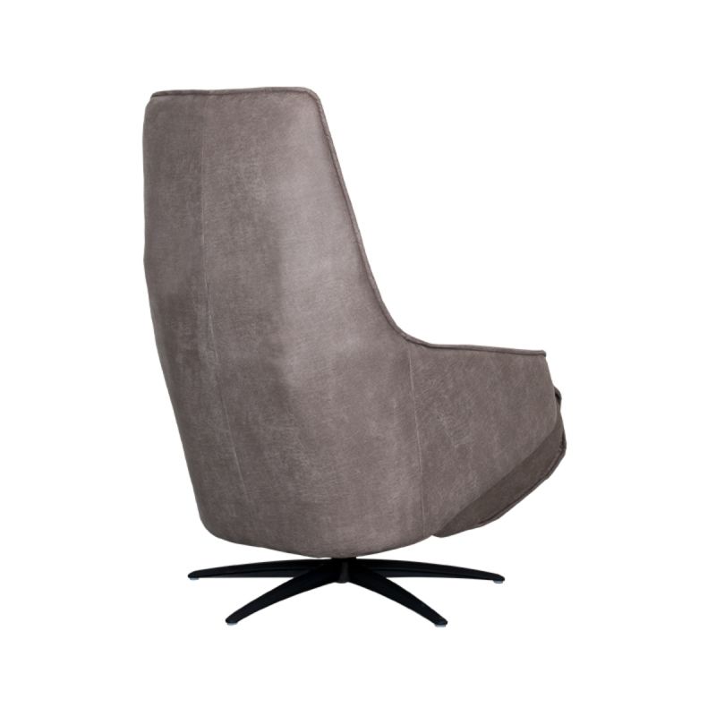 Label51 Elektrische Fauteuil Odense - Taupe Micro Suede | Zwart Metaal - 68x87x110 cm