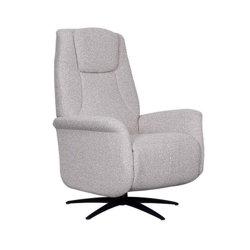 Label51 Elektrische Fauteuil Stockholm - Naturel Royal Boucle | Zwart Metaal - 77x87x112 cm