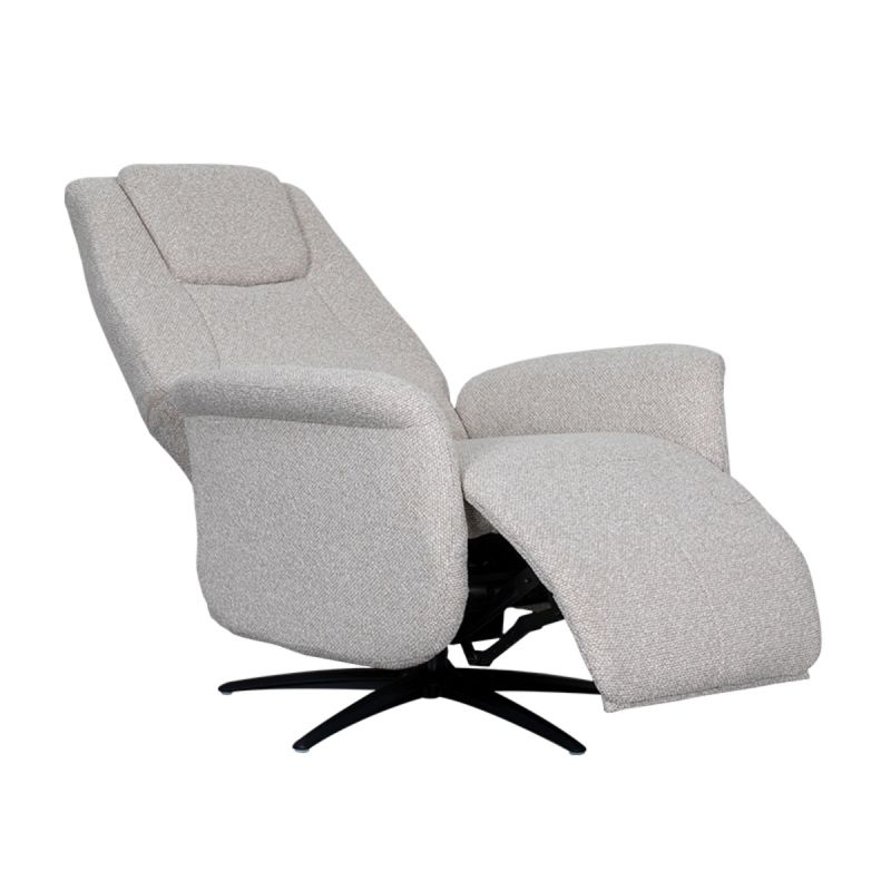 Label51 Elektrische Fauteuil Stockholm - Naturel Royal Boucle | Zwart Metaal - 77x87x112 cm