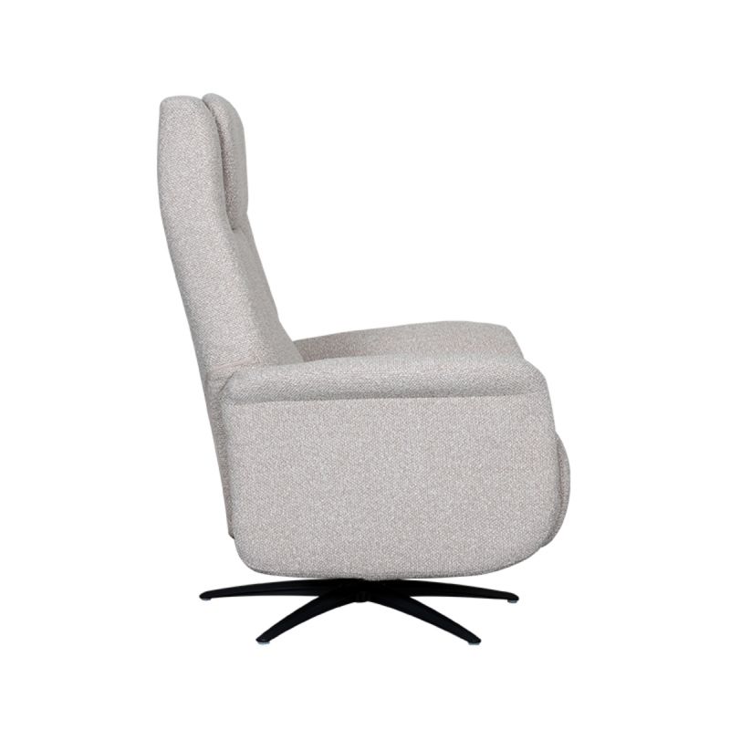 Label51 Elektrische Fauteuil Stockholm - Naturel Royal Boucle | Zwart Metaal - 77x87x112 cm