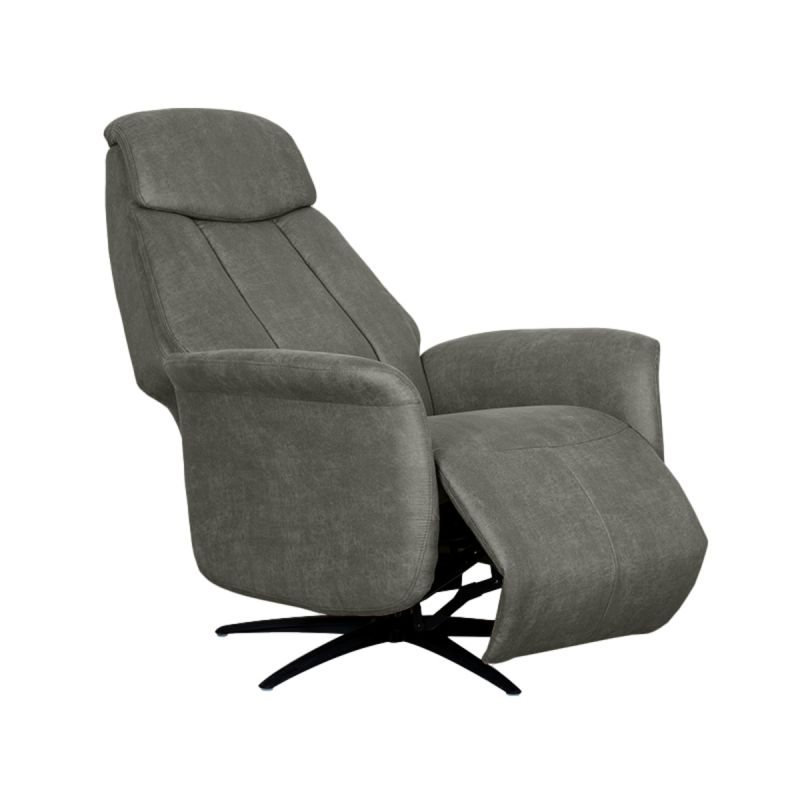 Label51 Elektrische Fauteuil Oslo - Taupe Micro Suede | Zwart Metaal 79x87x112 cm