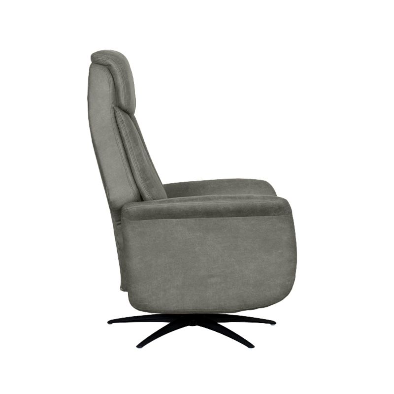 Label51 Elektrische Fauteuil Oslo - Taupe Micro Suede | Zwart Metaal 79x87x112 cm