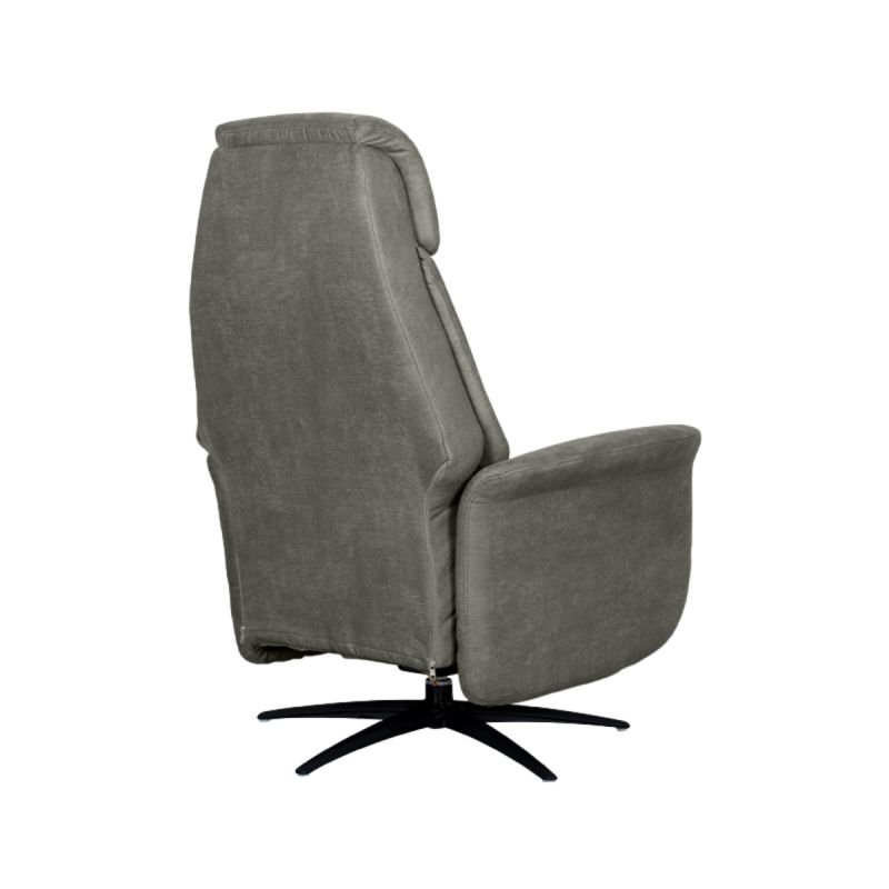Label51 Elektrische Fauteuil Oslo - Taupe Micro Suede | Zwart Metaal 79x87x112 cm