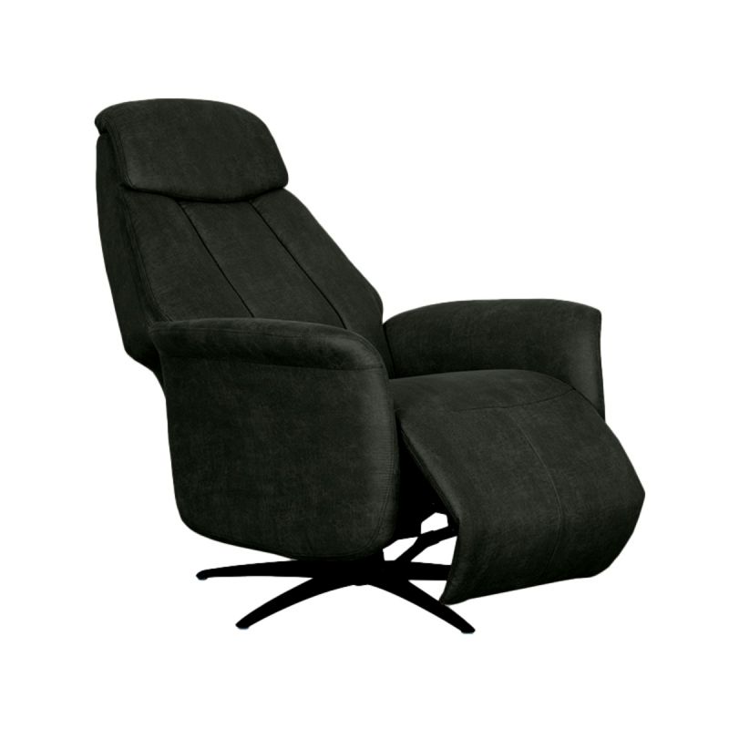 Label51 Elektrische Fauteuil Oslo - Antraciet Micro Suede | Zwart Metaal 79x87x112 cm