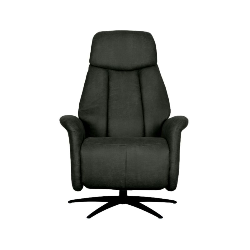Label51 Elektrische Fauteuil Oslo - Antraciet Micro Suede | Zwart Metaal 79x87x112 cm