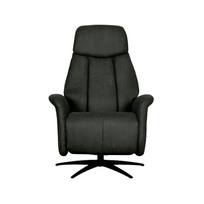 Label51 Elektrische Fauteuil Oslo - Antraciet Micro Suede | Zwart Metaal 79x87x112 cm