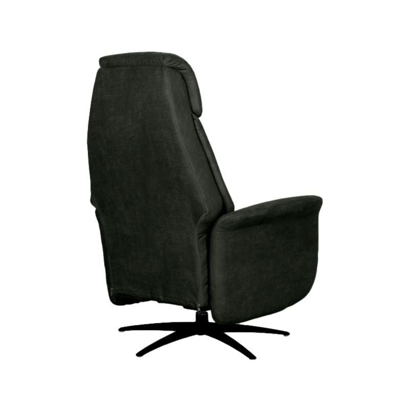Label51 Elektrische Fauteuil Oslo - Antraciet Micro Suede | Zwart Metaal 79x87x112 cm