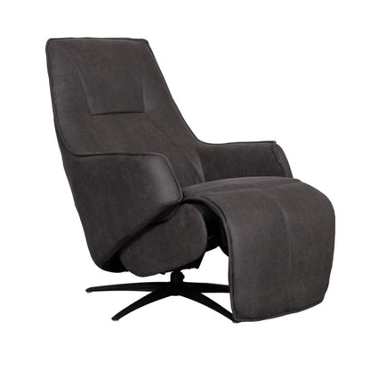 Label51 Elektrische Fauteuil Odense - Antraciet Micro Suede | Zwart Metaal - 68x87x110 cm