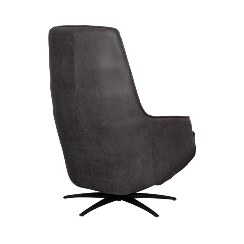 Label51 Elektrische Fauteuil Odense - Antraciet Micro Suede | Zwart Metaal - 68x87x110 cm