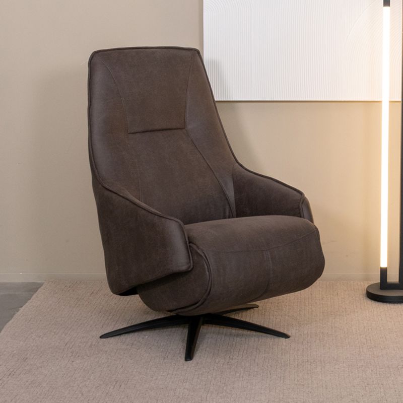 Label51 Elektrische Fauteuil Odense - Antraciet Micro Suede | Zwart Metaal - 68x87x110 cm