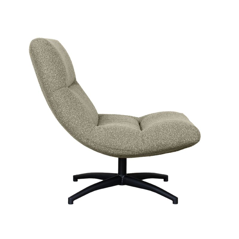 LABEL51 Draaifauteuil Calix - Naturel Royal Boucle | Zwart Metaal - 77x93x88 cm