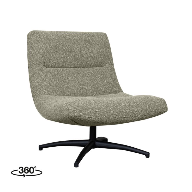 LABEL51 Draaifauteuil Calix - Naturel Royal Boucle | Zwart Metaal - 77x93x88 cm