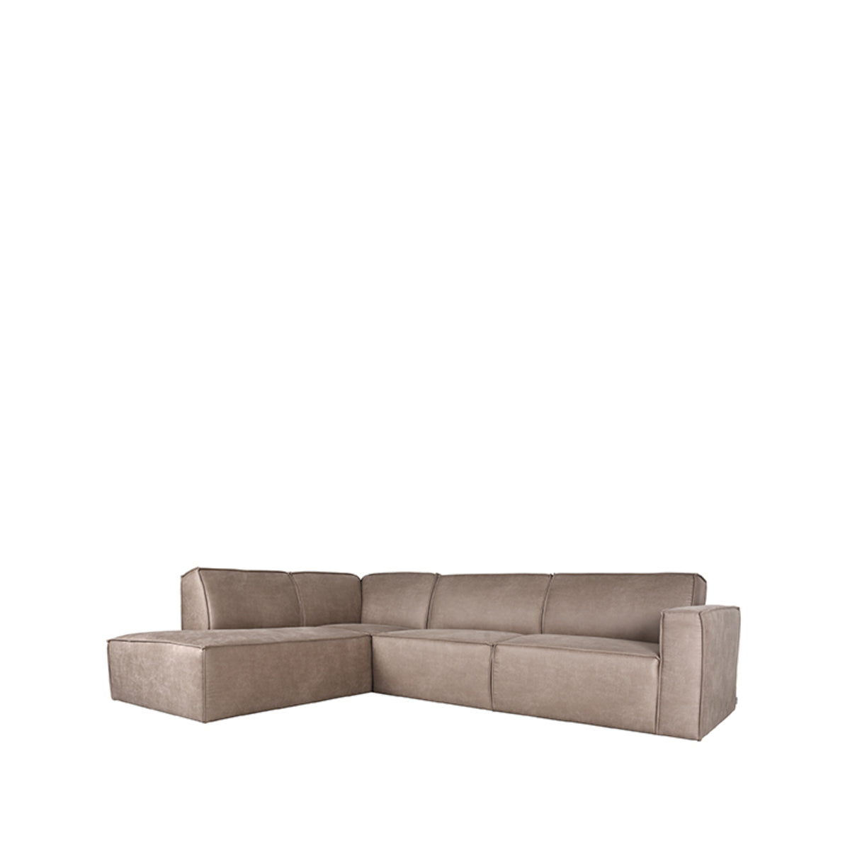 LABEL51 Bank Kay - Taupe - Microfiber - Ottomane + 2,5-Zits - ± 280 x 220 x 80 cm
