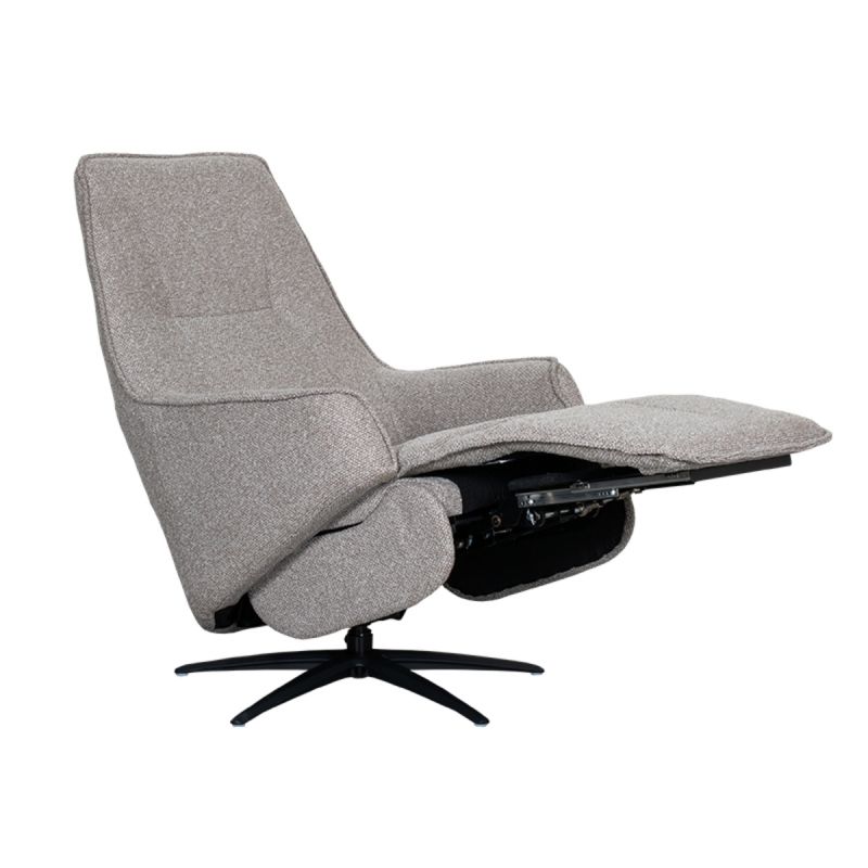Label51 Elektrische Fauteuil Odense - Mushroom Royal Boucle | Zwart Metaal - 68x87x110 cm