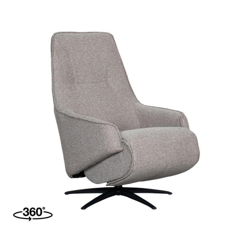 Label51 Elektrische Fauteuil Odense - Mushroom Royal Boucle | Zwart Metaal - 68x87x110 cm