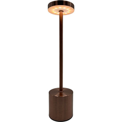 Cozy Creations Tafellamp - Dimbaar - Oplaadbaar - Draadloos - 3 Lichtkleuren - Koper - ± 35 cm hoog
