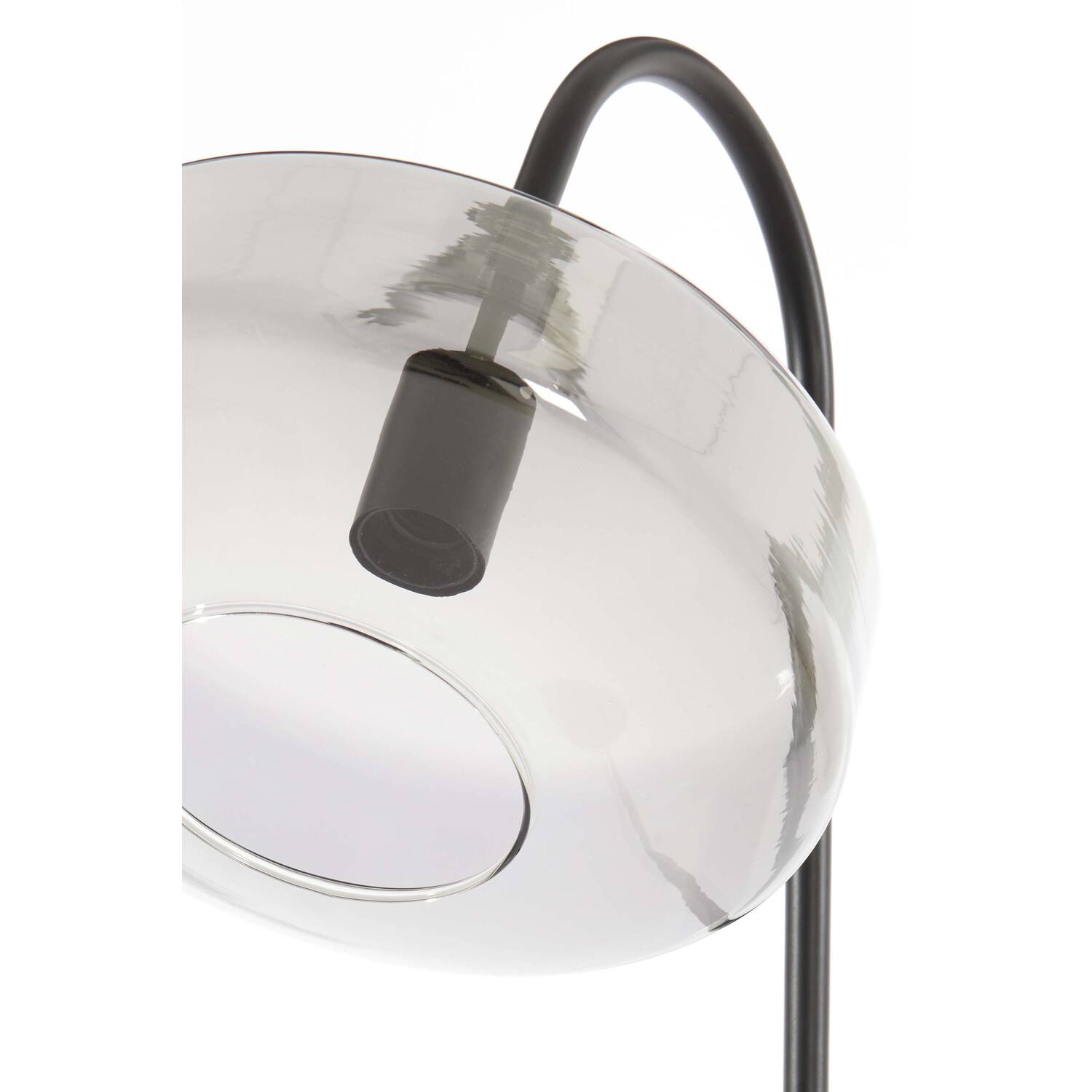 Nancy's Airaes Vloerlamp - Staande Lamp - Zwart / Rookglas - Staal - ± 45 x 30 x 160 cm