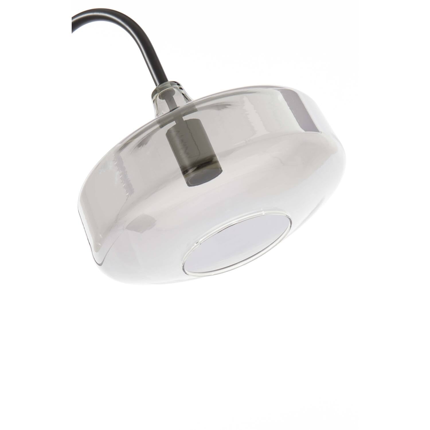 Nancy's Airaes Vloerlamp - Staande Lamp - Zwart / Rookglas - Staal - ± 45 x 30 x 160 cm
