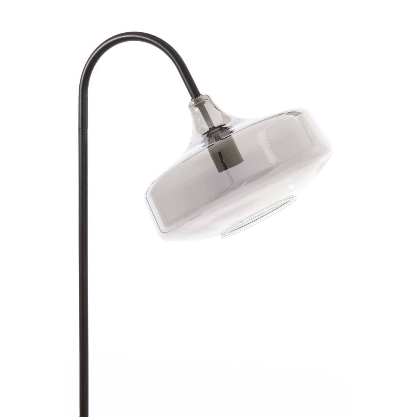 Nancy's Airaes Vloerlamp - Staande Lamp - Zwart / Rookglas - Staal - ± 45 x 30 x 160 cm